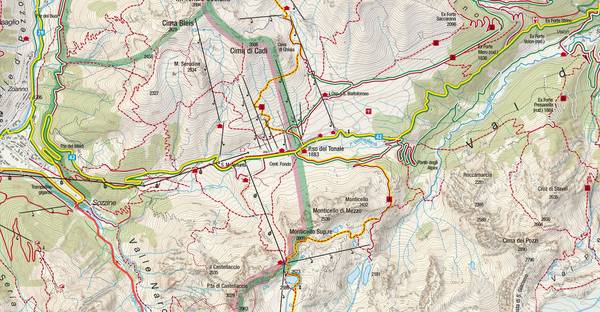 Carta sentieri del Passo del Tonale